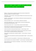 BIOLOGY 2301 UNIT 3 LECTURE EXAM QUESTIONS AND ANSWERS