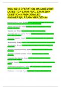 WGU C215 OPERATION MANAGEMENT LATEST OA EXAM REAL EXAM 250&plus; QUESTIONS AND DETAILED ANSWERS&vert;ALREADY GRADED A&plus;