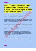 ATI&colon; COMPREHENSIVE EXIT EXAM RETAKE WITH NGN LATEST VERSION&excl;&excl;get a pass on your first trial&excl;&excl;