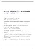 NCSSM placement test questions and correct answers