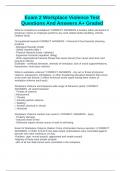 Exam 2 Workplace Violence Test Questions And Answers A&plus; Graded