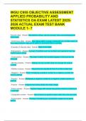 WGU C955 OBJECTIVE ASSESSMENT APPLIED PROBABILITY AND STATISTICS OA EXAM LATEST 2025-2026 ACTUAL EXAM TEST BANK MODULE 1- 7