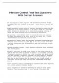 Infection Control Post-Test Questions With Correct Answers