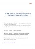 NURS 40010 Atrial Dysrhythmias Verified Answers &lpar;2025&rpar;&excl;&excl;