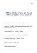NURS 40010 With Correct Answers &lpar;2025&rpar;&excl;&excl;