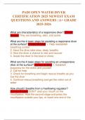 PADI OPEN WATER DIVER CERTIFICATION 2025 NEWEST EXAM QUESTIONS AND ANSWERS &vert; A&plus; GRADE 2025-2026