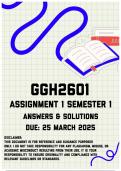 GGH2601 Assignment 1 Semester 1 &vert; Due 25 March 2025