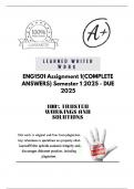 ENG1501 Assignment 1 &lpar;COMPLETE ANSWERS&rpar; Semester 1 2025 - DUE 2025&semi; 100&percnt; TRUSTED Complete&comma; trusted solutions and explanations