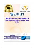 ENG1501 Assignment 1 &lpar;COMPLETE ANSWERS&rpar; Semester 1 2025 - DUE 2025&semi; 100&percnt; TRUSTED Complete&comma; trusted solutions and explanations