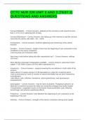 CCTC NUR 220 UNIT 2 AND 3 &lpar;TEST 2&rpar; QUESTIONS AND ANSWERS