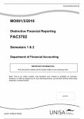FAC3702 Financial Reporting &ndash; Distinctive Exam Review Notes&comma; Financial Statements&comma; and Accounting Concepts Study Guide