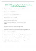 GCSE AQA Geography Paper 2 - Grade 9 Questions  with Final Correct Answers 