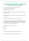 Geography AQA GCSE PAPER 1 Questions with  Verified Solutions&vert; Latest Update