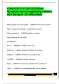 Final HCM 2110 2024&sol;2025 Exam  Questions and Corresponding Answers  with Surety of 100&percnt; Pass Mark