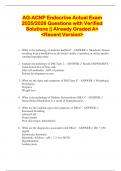 AG-ACNP Endocrine Actual Exam  2025&sol;2026 Questions with Verified  Solutions &vert;&vert; Already Graded A&plus;  <Recent Version> 