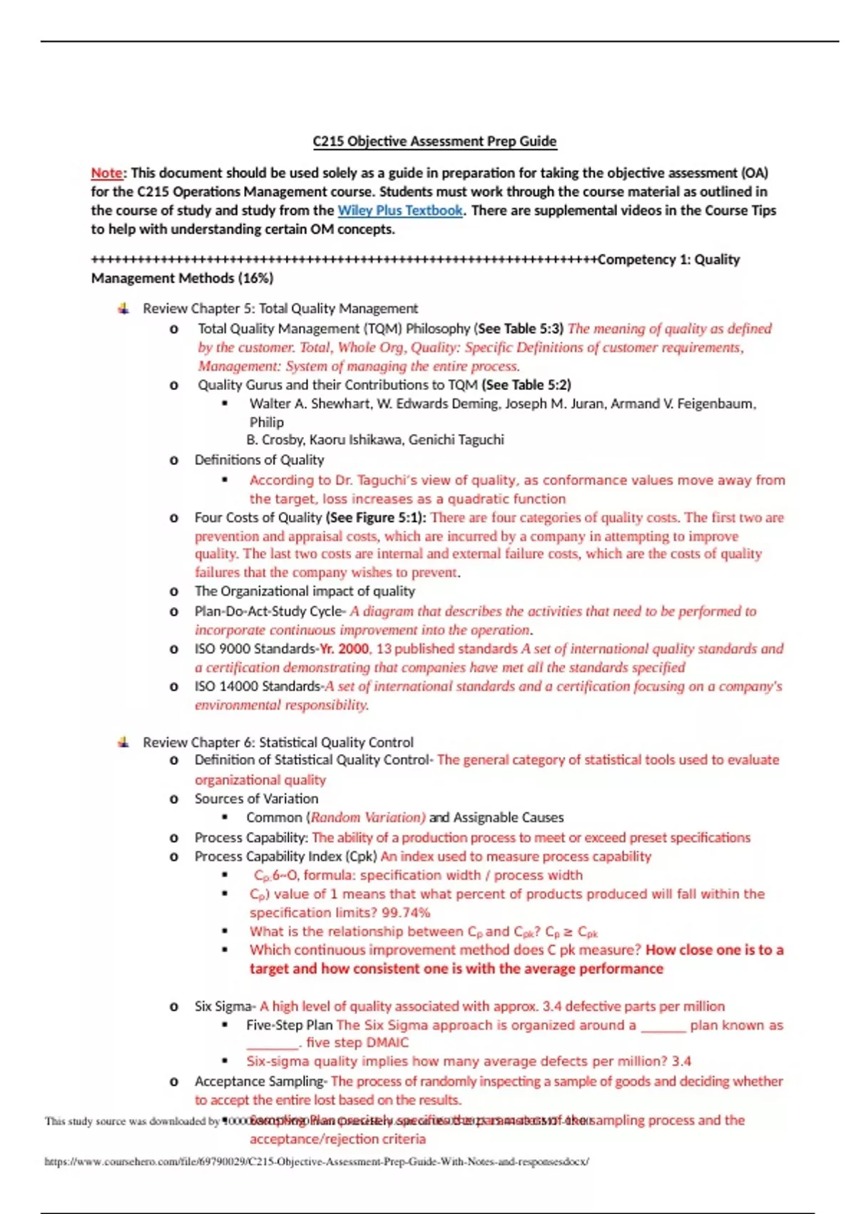 C215 Objective Assessment Prep Guide - WGU C215 - Stuvia US