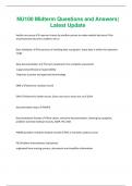 NU100 Midterm Questions and Answers&vert;  Latest Update 
