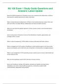 NU 100 Exam 1 Study Guide Questions and  Answers&vert; Latest Update 