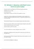 NU 100 Quiz 2- Questions with Final Correct  Answers&vert; Latest Update 