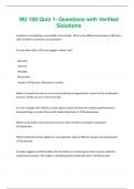 NU 100 Quiz 1- Questions with Verified  Solutions 