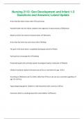 Nursing 2113&colon; Gen Development and Infant 1-3  Questions and Answers&vert; Latest Update