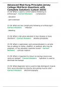 Advanced Med-Surg Principles Jersey College Mid-Term Questions with Complete Solutions &lpar;Latest