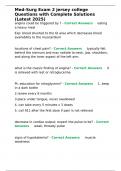 Med-Surg Exam 2 jersey college Questions with Complete Solutions &lpar;Latest 2025&rpar;&period;