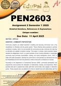PEN2603 Assignment 2 &lpar;COMPLETE ANSWERS&rpar; Semester 1 2025  - DUE 11 April 2025