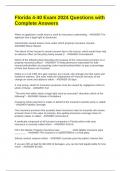 Florida 4-40 Exam 2024 Questions with Complete Answers