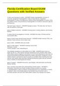 Florida Certification Board EXAM Questions with Verified Answers