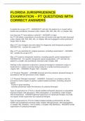 FLORIDA JURISPRUDENCE EXAMINATION &ndash; PT QUESTIONS WITH CORRECT ANSWERS