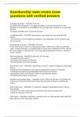 Guardianship state review exam questions with verified answers