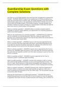 Guardianship Exam Questions with Complete Solutions