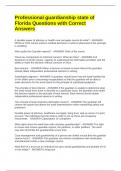 Professional guardianship state of Florida Questions with Correct Answers