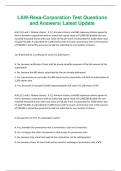 LAW-Resa-Corporation Test Questions  and Answers&vert; Latest Update