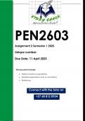 PEN2603 Assignment 2 &lpar;QUALITY ANSWERS&rpar; Semester 1 2025