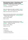 Biochemistry Exam 2 Questions with Complete Solutions &lpar;Latest 2025&rpar;&period;