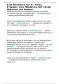 Core Mandatory Part II - Relias&comma; Prophecy- Core Mandatory Part II Exam Questions and Answers
