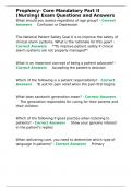 Prophecy- Core Mandatory Part II &lpar;Nursing&rpar; Exam Questions and Answers