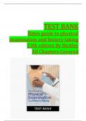 Bates&rsquo; Guide to Physical Examination and History Taking 13th Edition Bickley Test Bank&period;