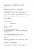 Introduction to Plumbing Math exam with 100&percnt; correct answers 2025