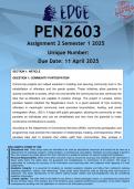 PEN2603 Assignment 2 &lpar;ANSWERS&rpar; Semester 1 2025 - DISTINCTION GUARANTEED