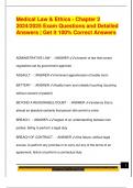 Medical Law & Ethics - Chapter 2  2024&sol;2025 Exam Questions and Detailed  Answers &vert; Get it 100&percnt; Correct Answers