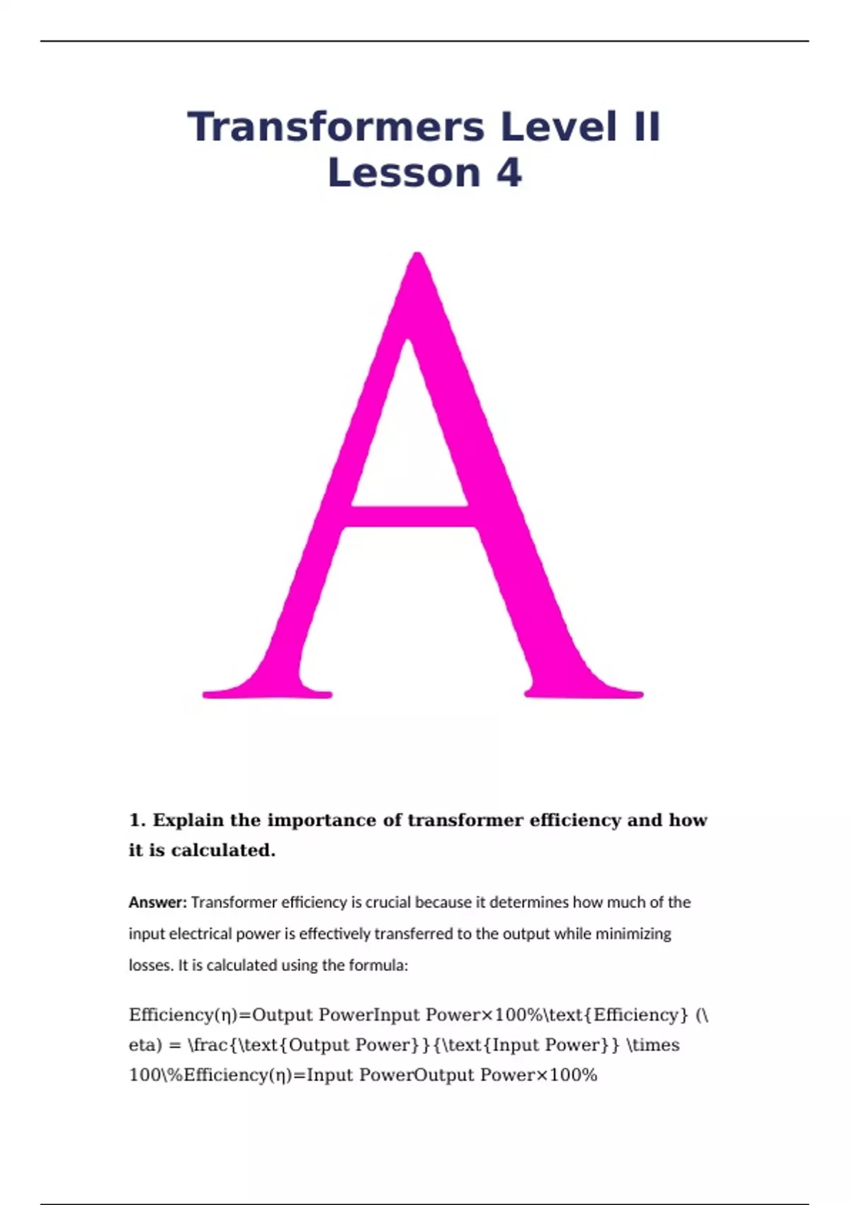 Transformers Level II Lesson 4: Understanding Transformer Overcurrent ...