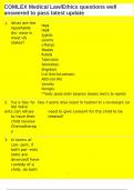 COMLEX Medical Law&sol;Ethics questions well answered to pass latest update