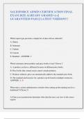 SALESFORCE ADMIN CERTIFICATION FINAL  EXAM 2025&vert; ALREADY GRADED A&plus;&vert;&vert;  GUARANTEED PASS &vert;&vert; LATEST VERSION&excl;&excl;&excl; 