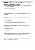 PFT Monitor Certification Overview Exam Questions and Answers&period;