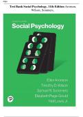 TEST BANK Social Psychology&comma; 11th edition Aronson&comma; Wilson&comma; Sommers&comma;&vert;&vert;LATEST  EDITION