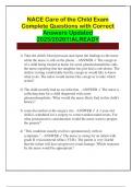 NACE Care of the Child Exam Complete Questions with Correct Answers Updated 2025&sol;2026&excl;&excl;&excl;ALREADY GRADED&excl;&excl;&excl;<BRAND NEW VERSION>