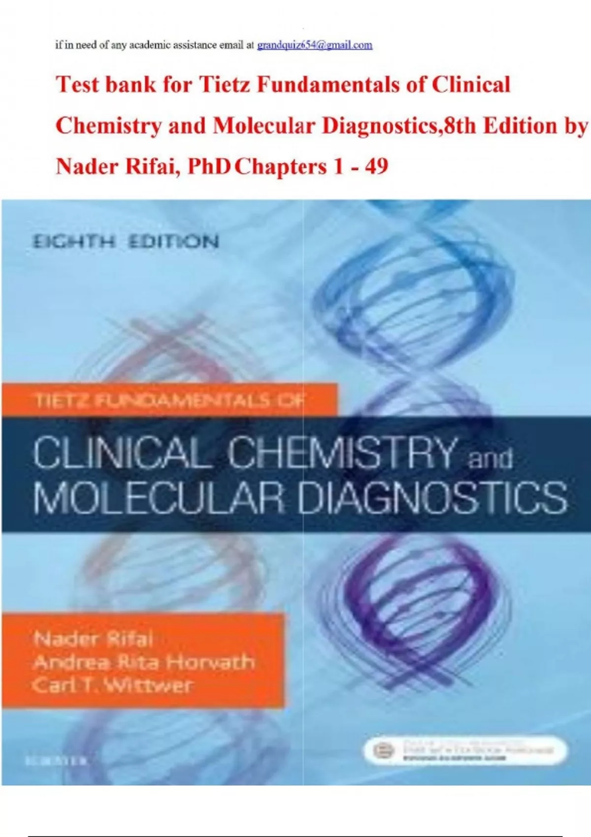 Test bank for Tietz Fundamentals of Clinical Chemistry and Molecular ...